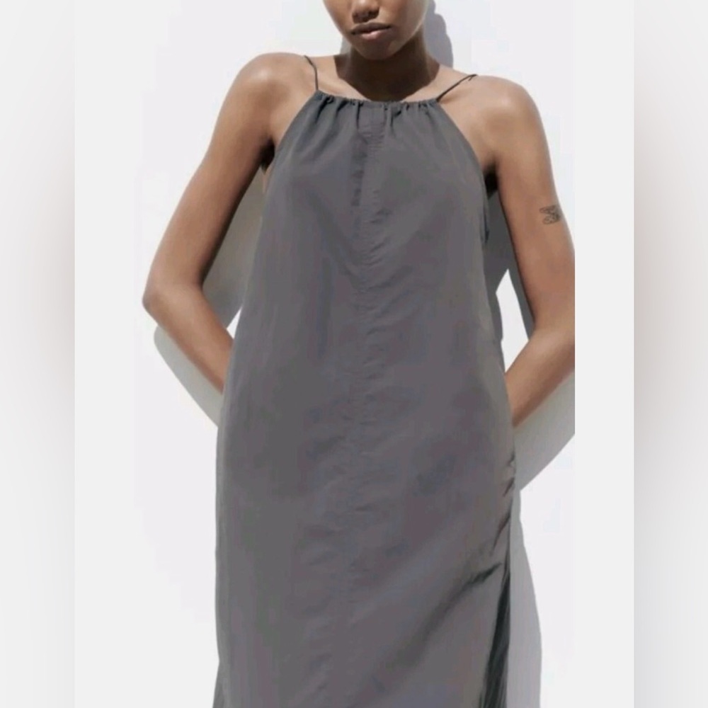 Zara Charcoal Gray Shift Dress Women Size XS NWT - Picture 2 of 6